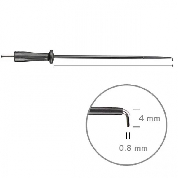 Electrodo de aguja, 90° angulado, punta 4 x0.8mm